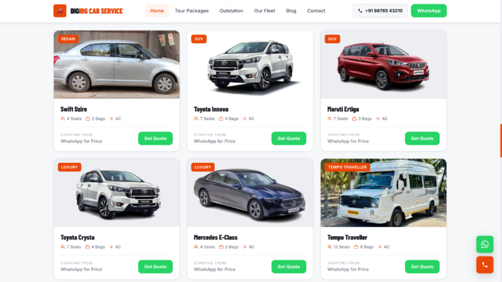 Complete Cab Booking SaaS System with WhatsApp Lead Engine