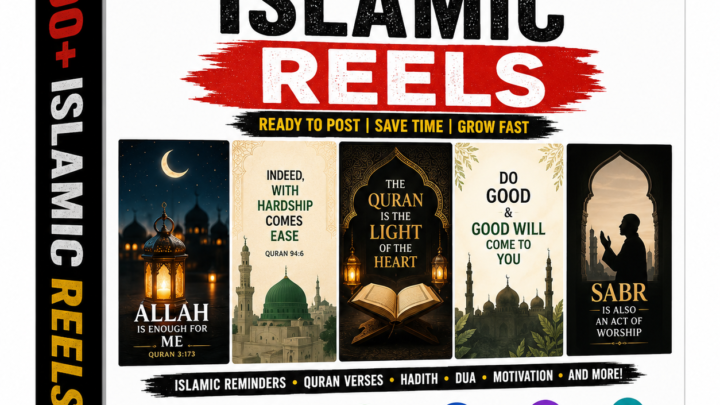 2000+ Premium Islamic Reels Bundle | Ready-to-Post HD Islamic Videos | Quran, Hadith, Dua & Motivation Reels | Commercial Use
