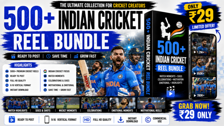 500+ Indian cricket reel bundle